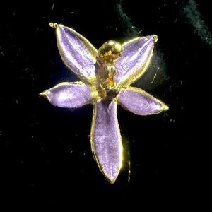Elegant Purple and Gold Flower Brooch/pendant